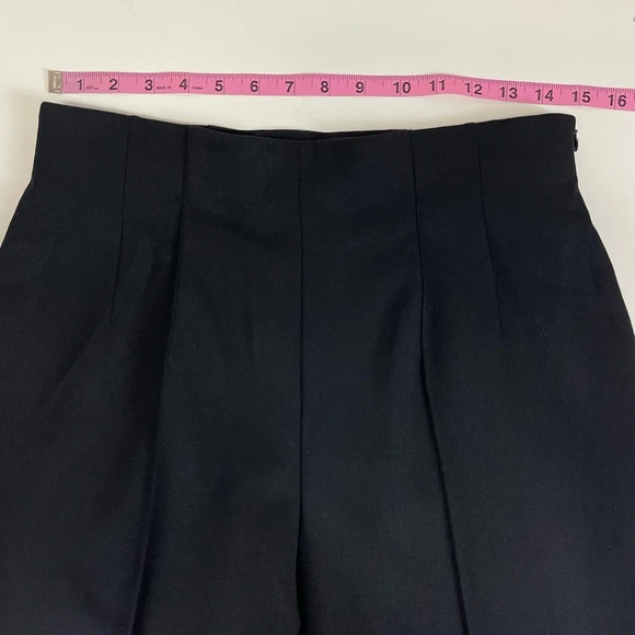 Escada Margaretha Ley Pants Womens Size 40 US 10 Black Wool Blend Side Zip - Picture 11 of 14